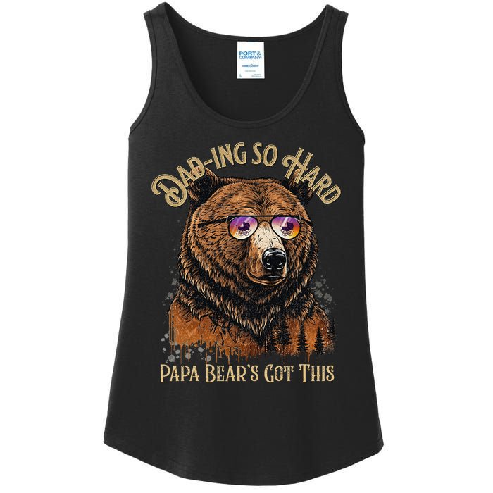 Papa Bear Funny Fathers Day Gift Ladies Essential Tank