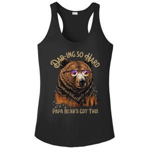 Papa Bear Funny Fathers Day Gift Ladies PosiCharge Competitor Racerback Tank