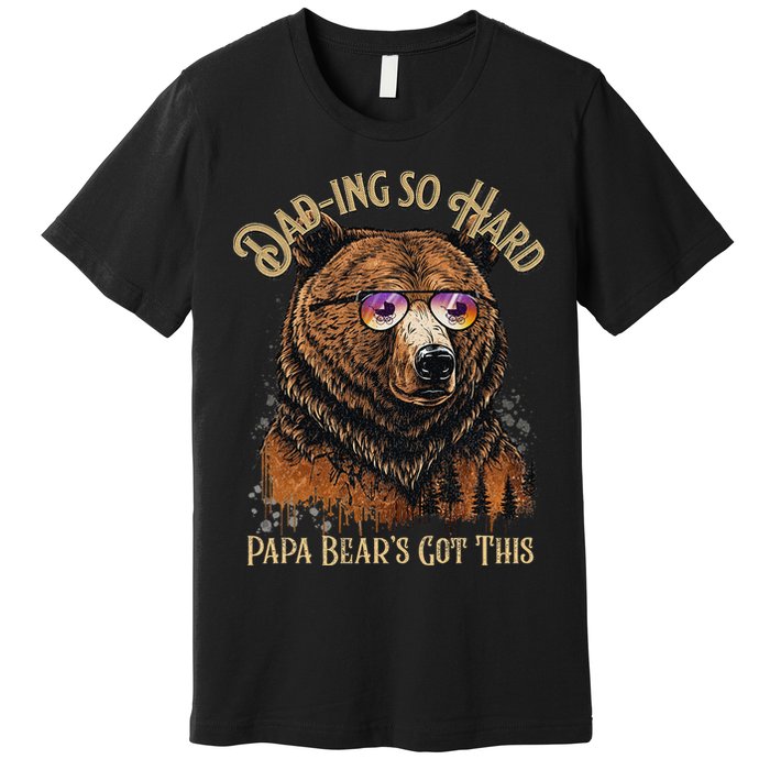 Papa Bear Funny Fathers Day Gift Premium T-Shirt