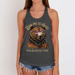 Papa Bear Funny Fathers Day Gift Women's Knotted Racerback Tank