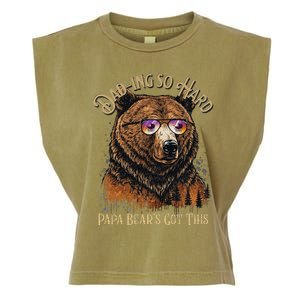 Papa Bear Funny Fathers Day Gift Garment-Dyed Women's Muscle Tee