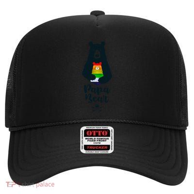 Papa Bear Funny Lgbt Pride FatherS Day Funny Gift High Crown Mesh Back Trucker Hat