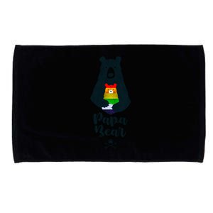 Papa Bear Funny Lgbt Pride FatherS Day Funny Gift Microfiber Hand Towel