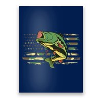 Patriotic Bass Fishing American Flag Fish Fisherman Gift Poster