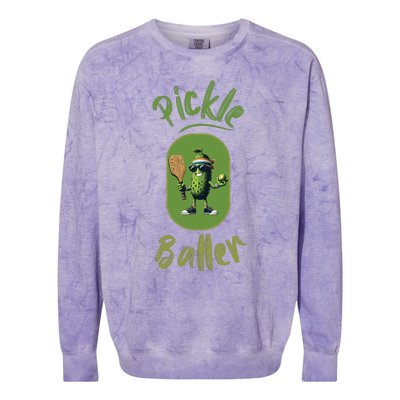 Pickle Baller Funny Pickleball Colorblast Crewneck Sweatshirt