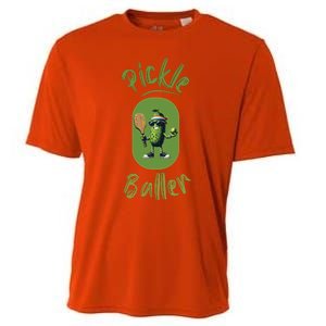 Pickle Baller Funny Pickleball Cooling Performance Crew T-Shirt