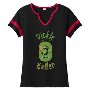 Pickle Baller Funny Pickleball Ladies Halftime Notch Neck Tee