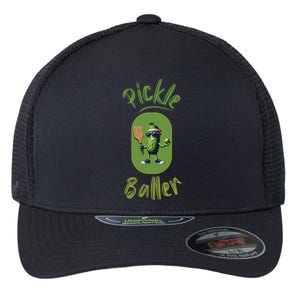 Pickle Baller Funny Pickleball Flexfit Unipanel Trucker Cap