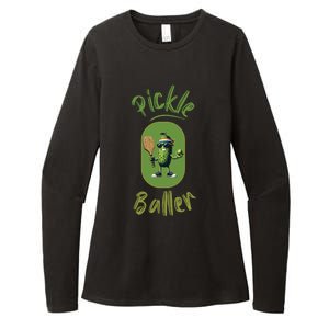 Pickle Baller Funny Pickleball Womens CVC Long Sleeve Shirt