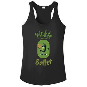 Pickle Baller Funny Pickleball Ladies PosiCharge Competitor Racerback Tank