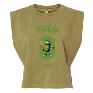 Pickle Baller Funny Pickleball Garment-Dyed Women's Muscle Tee