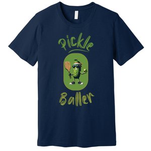 Pickle Baller Funny Pickleball Premium T-Shirt