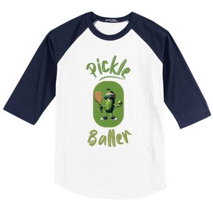 Pickle Baller Funny Pickleball Baseball Sleeve Shirt