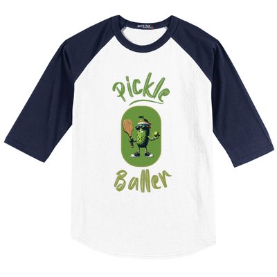 Pickle Baller Funny Pickleball Baseball Sleeve Shirt