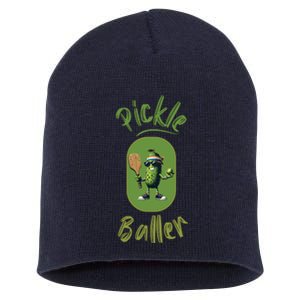 Pickle Baller Funny Pickleball Short Acrylic Beanie