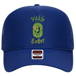 Pickle Baller Funny Pickleball High Crown Mesh Back Trucker Hat