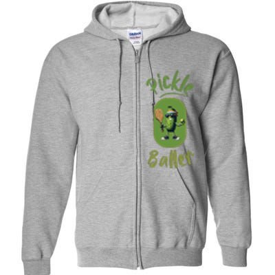 Pickle Baller Funny Pickleball Full Zip Hoodie