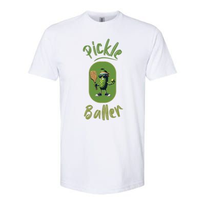 Pickle Baller Funny Pickleball Softstyle CVC T-Shirt