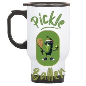 Pickle Baller Funny Pickleball Stainless Steel Travel Mug