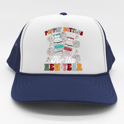 Poppin Bottles For The New Year ICU Nurse Propofol CRNA Trucker Hat