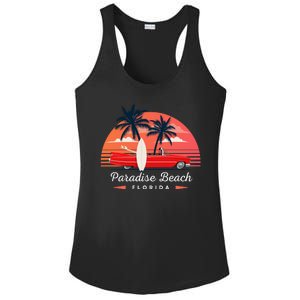 Paradise Beach Florida Sunset Retro Car Ladies PosiCharge Competitor Racerback Tank