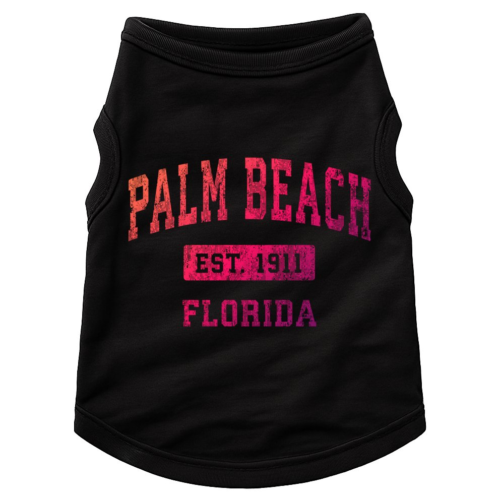Palm Beach Florida Fl Vintage Established Sports Design Funny Gift Doggie Tank