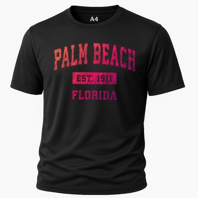 Palm Beach Florida Fl Vintage Established Sports Design Funny Gift Cooling Performance Crew T-Shirt