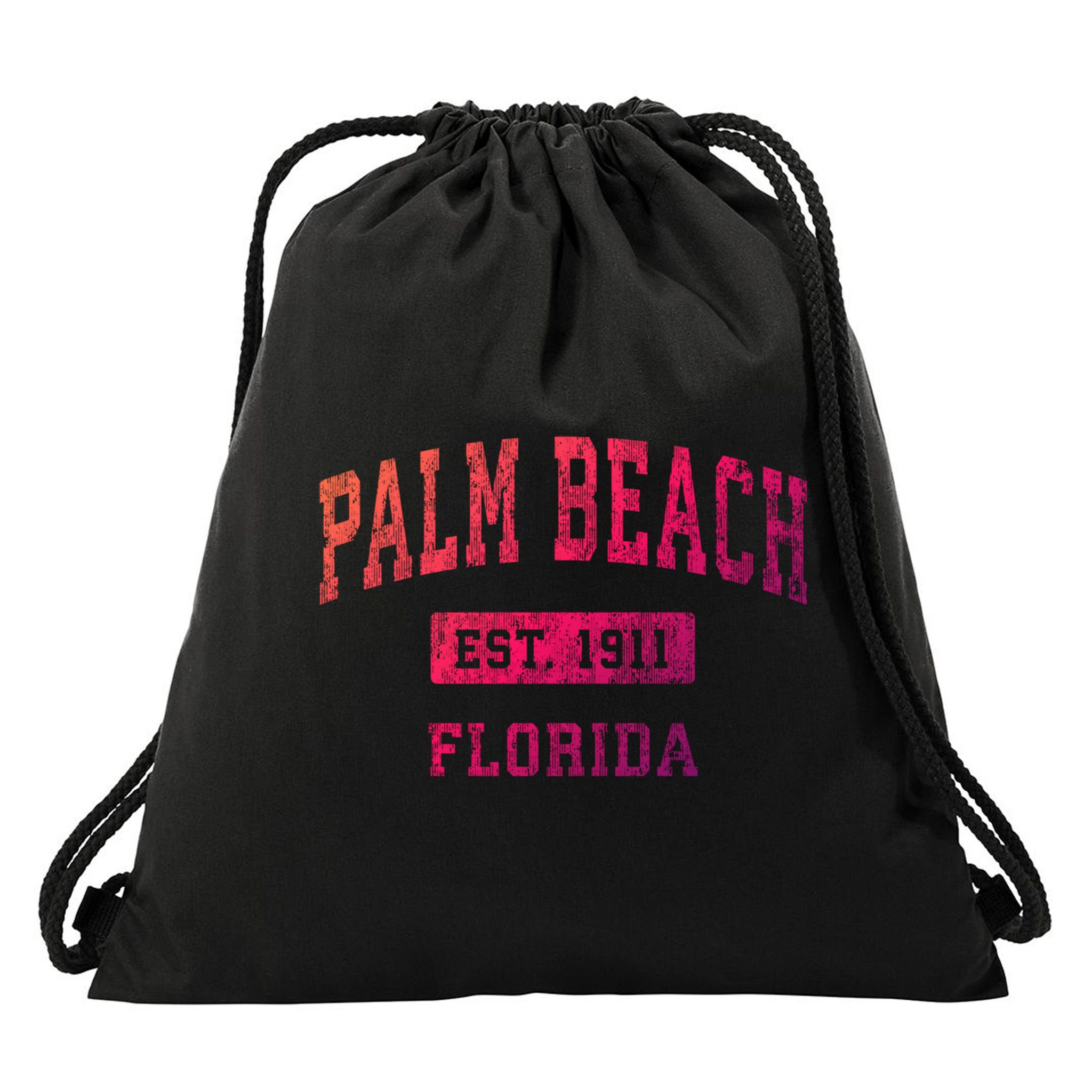 Palm Beach Florida Fl Vintage Established Sports Design Funny Gift Drawstring Bag