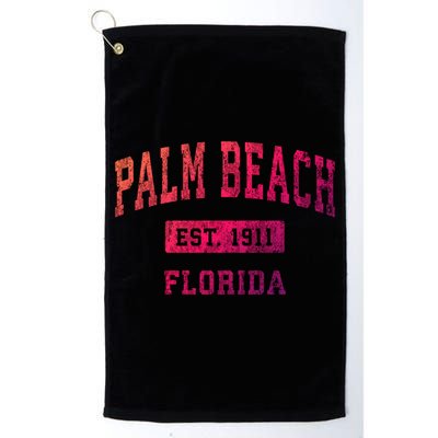 Palm Beach Florida Fl Vintage Established Sports Design Funny Gift Golf Towel