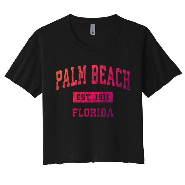 Palm Beach Florida Fl Vintage Established Sports Design Funny Gift Crop Top
