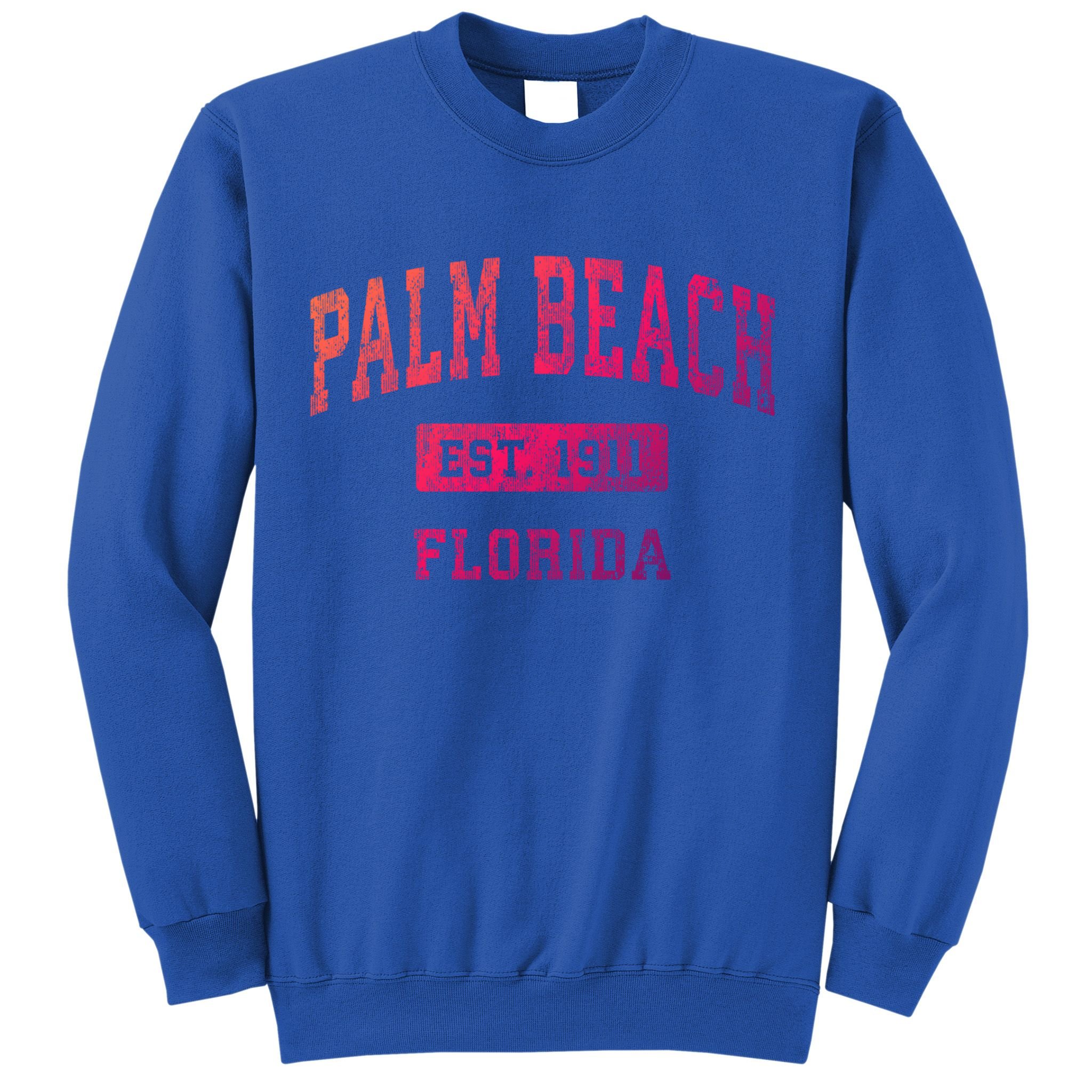 Palm Beach Florida Fl Vintage Established Sports Design Funny Gift Sweatshirt