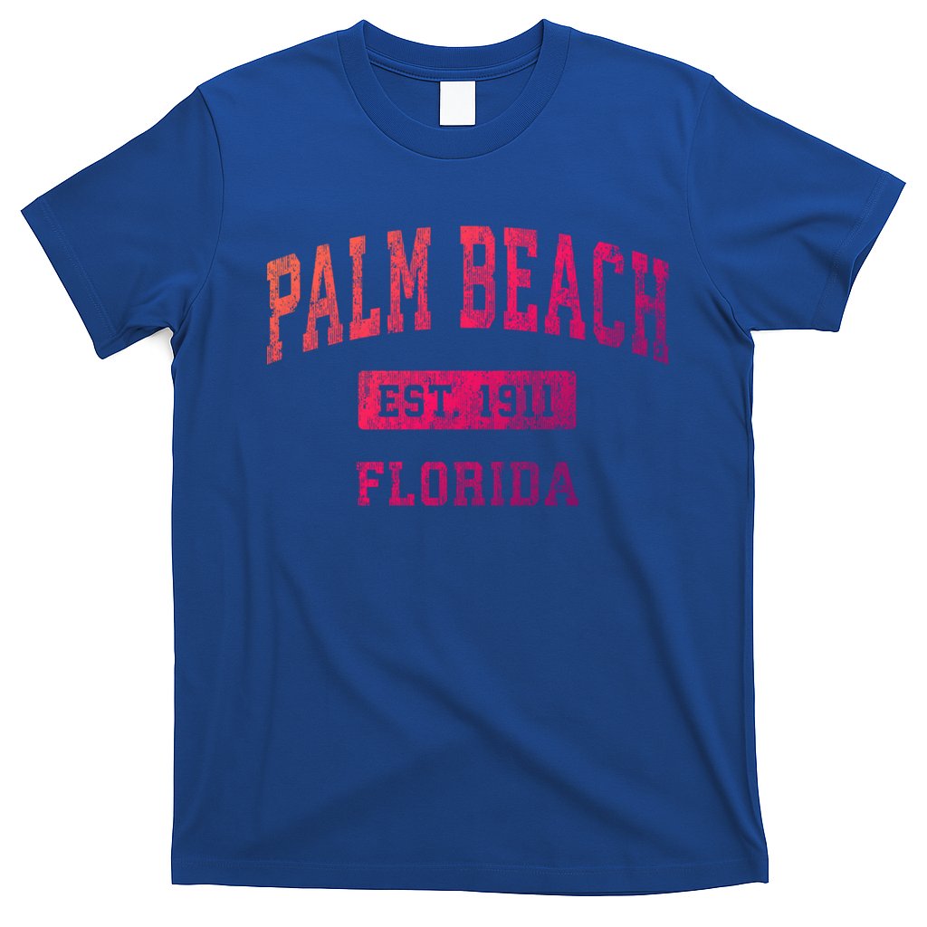 Palm Beach Florida Fl Vintage Established Sports Design Funny Gift T-Shirt