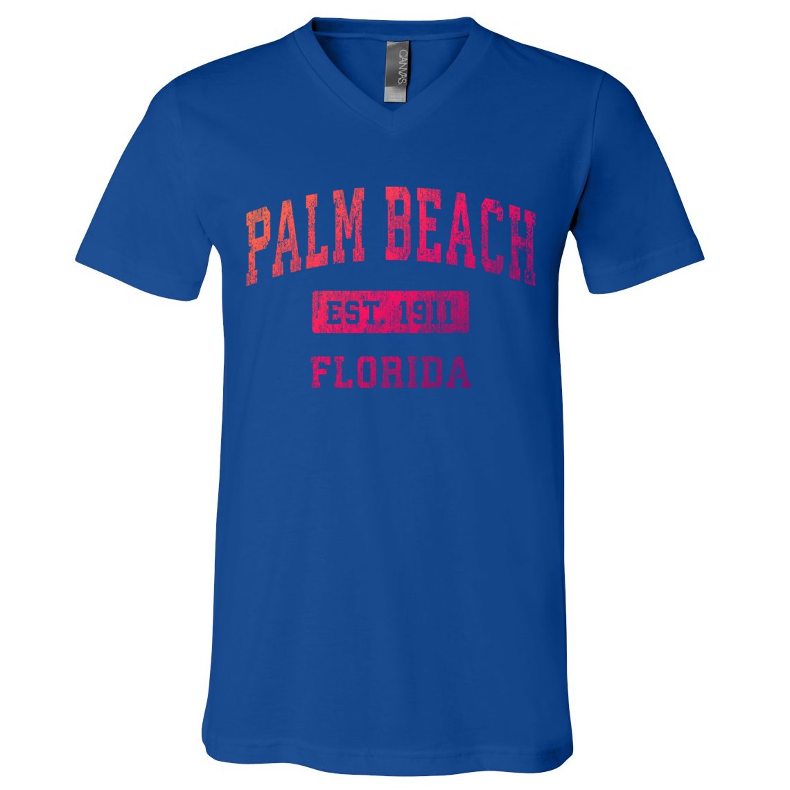 Palm Beach Florida Fl Vintage Established Sports Design Funny Gift V-Neck T-Shirt