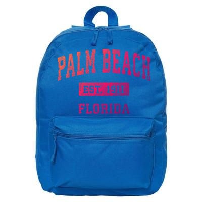 Palm Beach Florida Fl Vintage Established Sports Design Funny Gift 16 in Basic Backpack