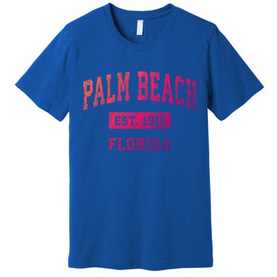 Palm Beach Florida Fl Vintage Established Sports Design Funny Gift Premium T-Shirt