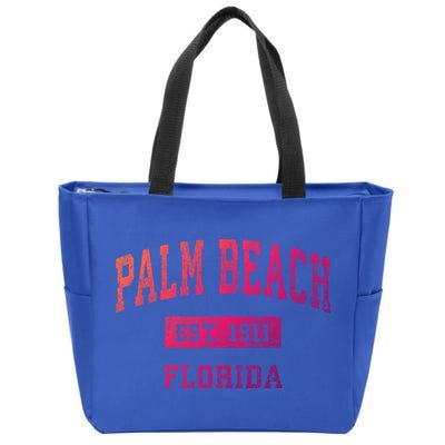 Palm Beach Florida Fl Vintage Established Sports Design Funny Gift Zip Tote Bag