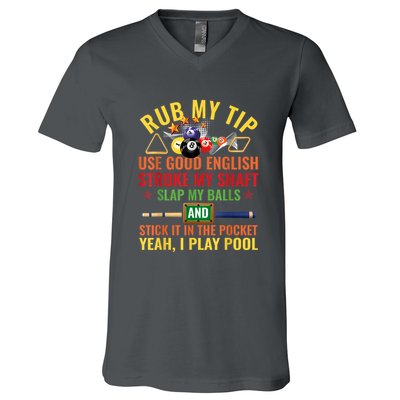Pool Billiards Funny Billiard Player Table Sport Game Play Gift V-Neck T-Shirt
