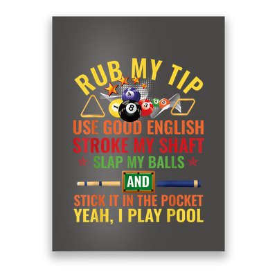 Pool Billiards Funny Billiard Player Table Sport Game Play Gift Poster