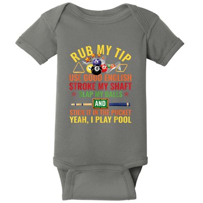 Pool Billiards Funny Billiard Player Table Sport Game Play Gift Baby Bodysuit