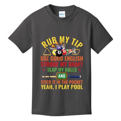 Pool Billiards Funny Billiard Player Table Sport Game Play Gift Kids T-Shirt