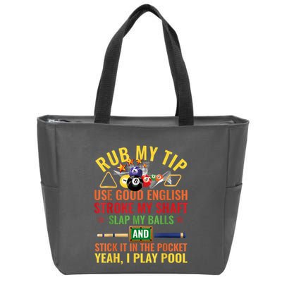 Pool Billiards Funny Billiard Player Table Sport Game Play Gift Zip Tote Bag