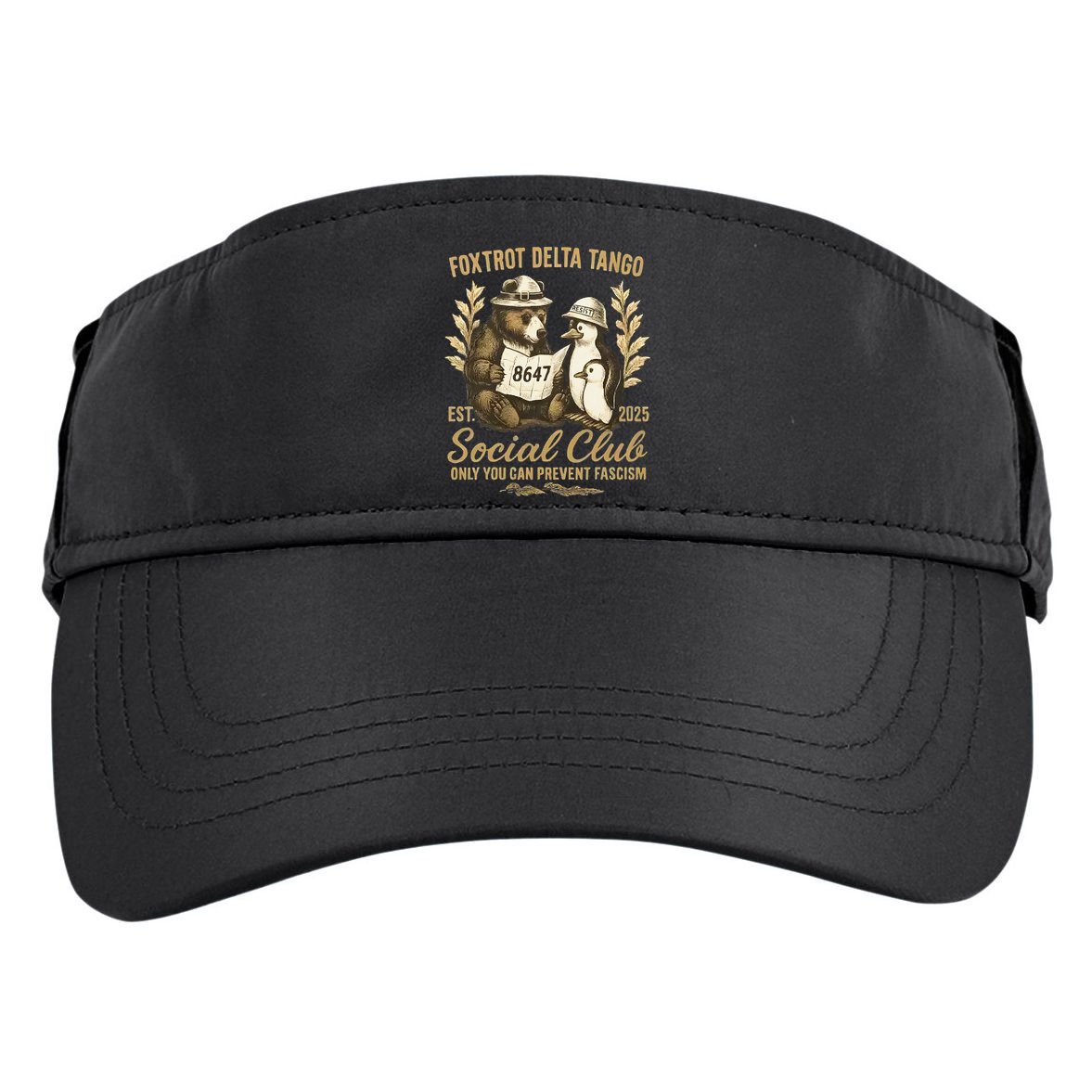 Penguin Bear Foxtrots Delta Tangos Activism Against Tariffs Adult Drive Performance Visor