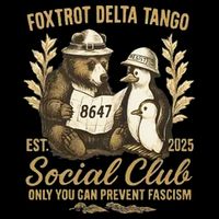 Penguin Bear Foxtrots Delta Tangos Activism Against Tariffs Bucket Hat