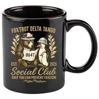 Penguin Bear Foxtrots Delta Tangos Activism Against Tariffs 11oz C Handle Ceramic Mug