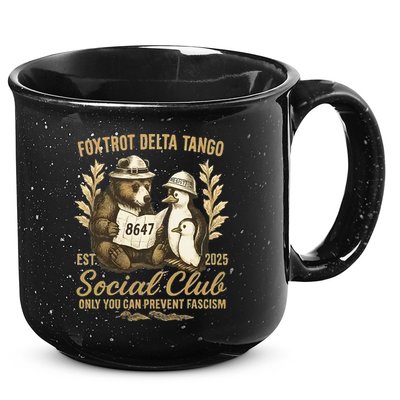 Penguin Bear Foxtrots Delta Tangos Activism Against Tariffs 15oz Campfire Ceramic Mug