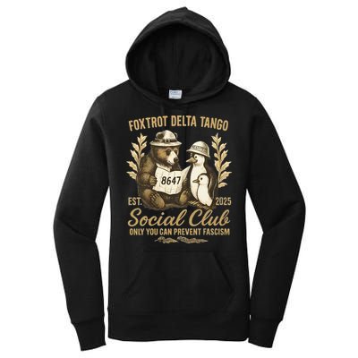 Penguin Bear Foxtrots Delta Tangos Activism Against Tariffs Women's Pullover Hoodie