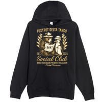 Penguin Bear Foxtrots Delta Tangos Activism Against Tariffs Premium Pullover Hoodie