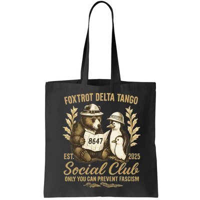 Penguin Bear Foxtrots Delta Tangos Activism Against Tariffs Bag