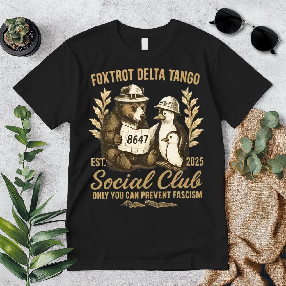 Penguin Bear Foxtrots Delta Tangos Activism Against Tariffs Premium T-Shirt