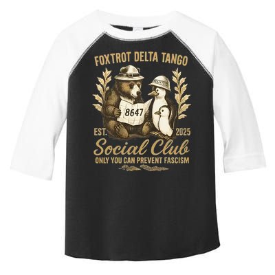 Penguin Bear Foxtrots Delta Tangos Activism Against Tariffs Toddler Fine Jersey T-Shirt